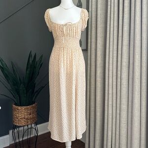 Aeropostale Floral Boho Midi Dress with Slit on the side and Elastic Waist XS